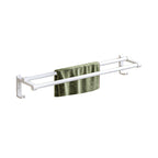 Modern bathroom accessory set in white with bath shelf/towel bar/bath towel hooks