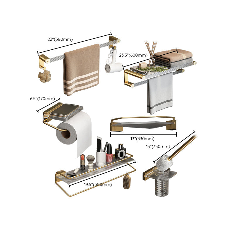 Modern Bathroom Accessories Set Bathroom Shelf Gold Towel Holder Bathroom Hardware Set