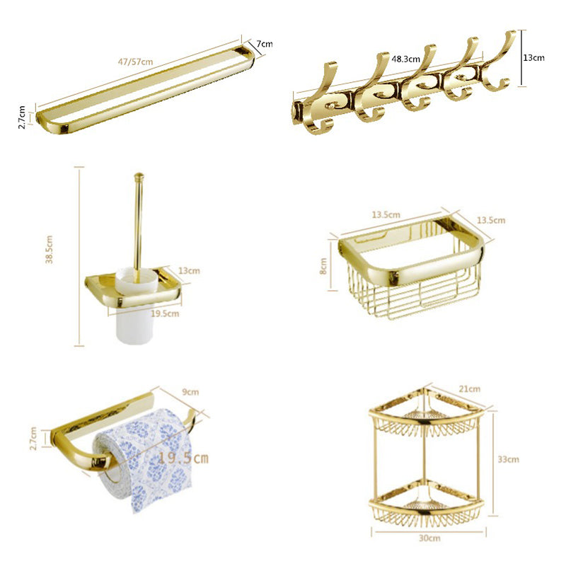 Chrome/Gold Bathroom Accessories Set Modern Metal Bathroom Hardware Set