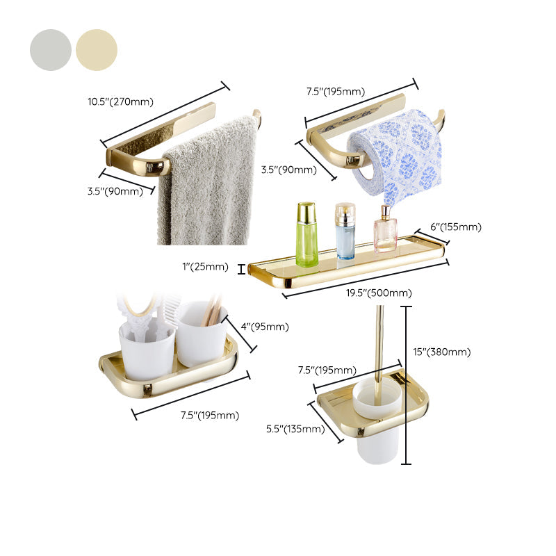 Chrome/Gold Bathroom Accessories Set Modern Metal Bathroom Hardware Set