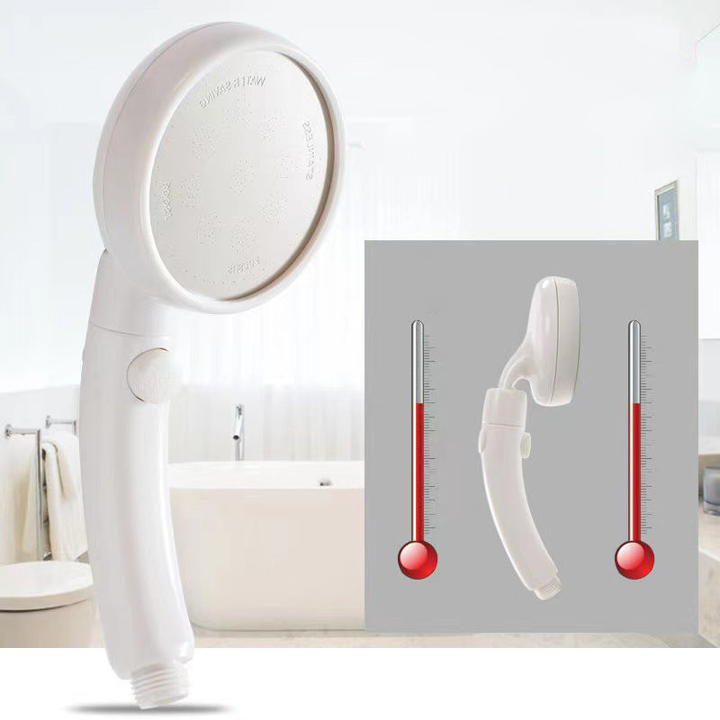 Plastic Handheld Showerhead White Standard Spray Round Wall-mounted Swivel Showerhead