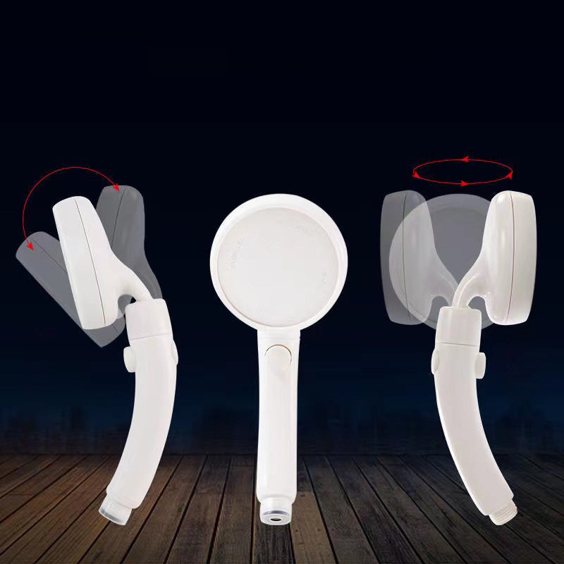 Plastic Handheld Showerhead White Standard Spray Round Wall-mounted Swivel Showerhead
