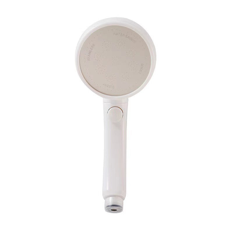 Plastic Handheld Showerhead White Standard Spray Round Wall-mounted Swivel Showerhead