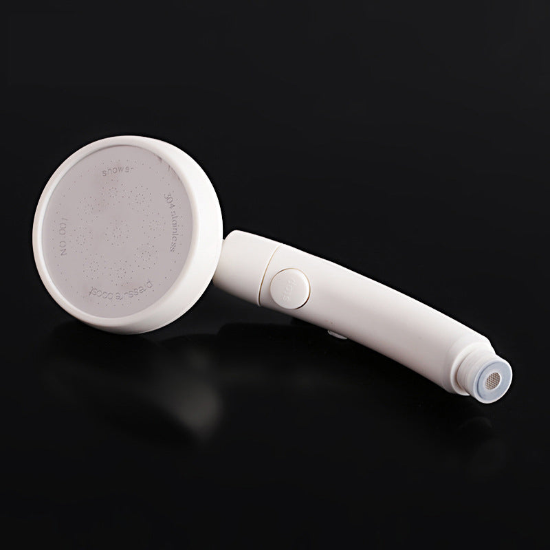 Plastic Handheld Showerhead White Standard Spray Round Wall-mounted Swivel Showerhead