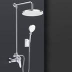 Metal Shower Combo Contemporary Fixed Shower Head with Round and Rectangular Shape