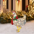 WinterHen LED Chicken with Scarf – Illuminating Christmas Decoration for Indoor and Outdoor