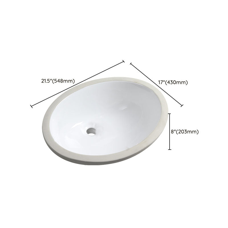 Modern Oval Washstand Ceramic Table Installation Sink Bathroom