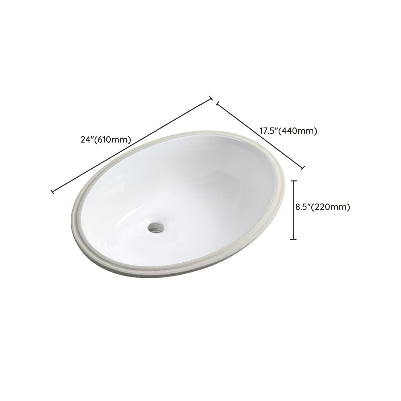 Modern Oval Washstand Ceramic Table Installation Sink Bathroom