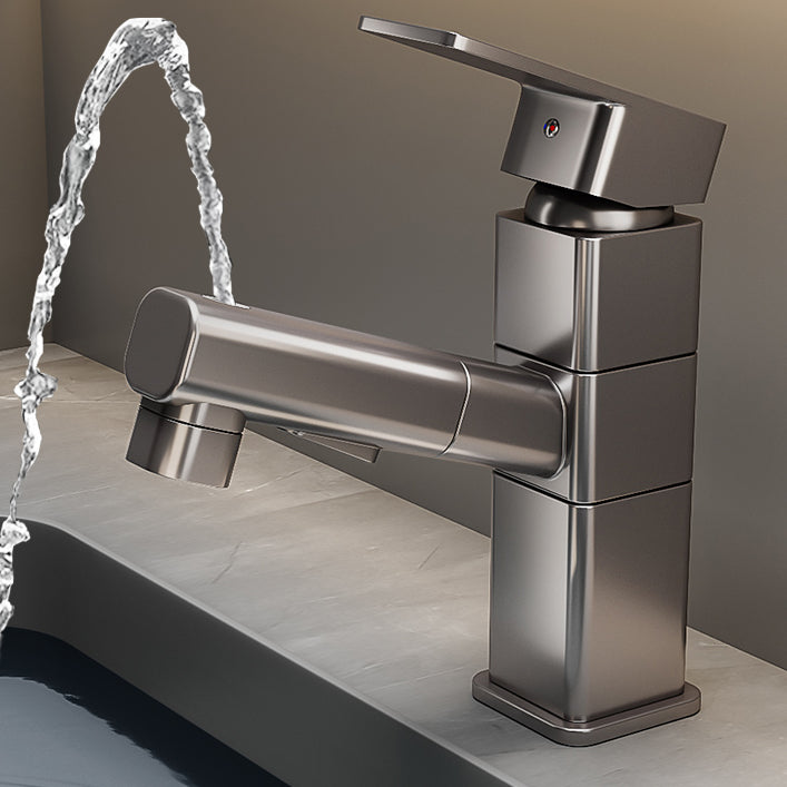 Contemporary bathroom sink faucet single-handle swivel spout sink faucet