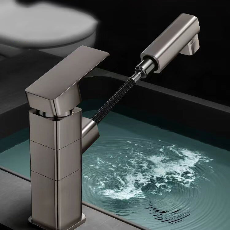 Contemporary bathroom sink faucet single-handle swivel spout sink faucet