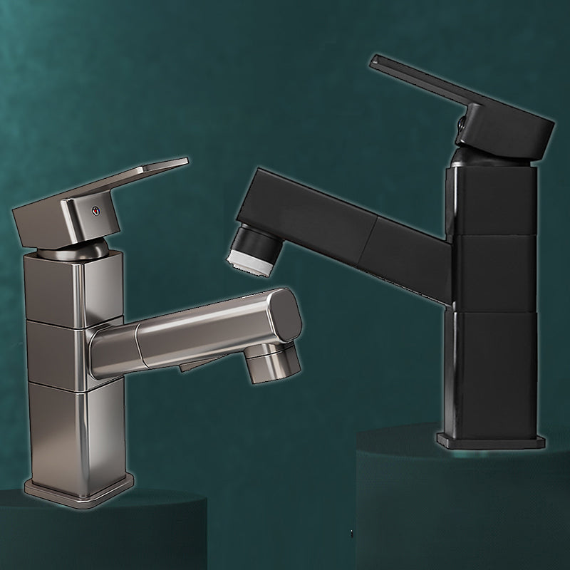 Contemporary bathroom sink faucet single-handle swivel spout sink faucet