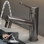 Contemporary bathroom sink faucet single-handle swivel spout sink faucet