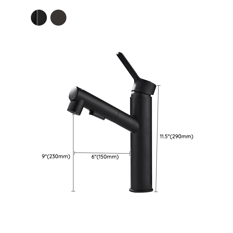 Contemporary bathroom sink faucet single-handle swivel spout sink faucet