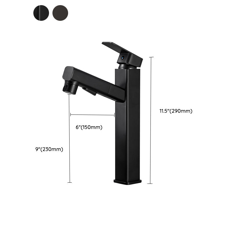 Contemporary bathroom sink faucet single-handle swivel spout sink faucet