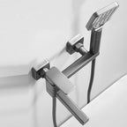 Modern Bathtub Faucet Copper with Handheld Shower Wall-Mounted Bathtub Filler