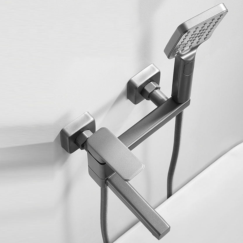 Modern Bathtub Faucet Copper with Handheld Shower Wall-Mounted Bathtub Filler