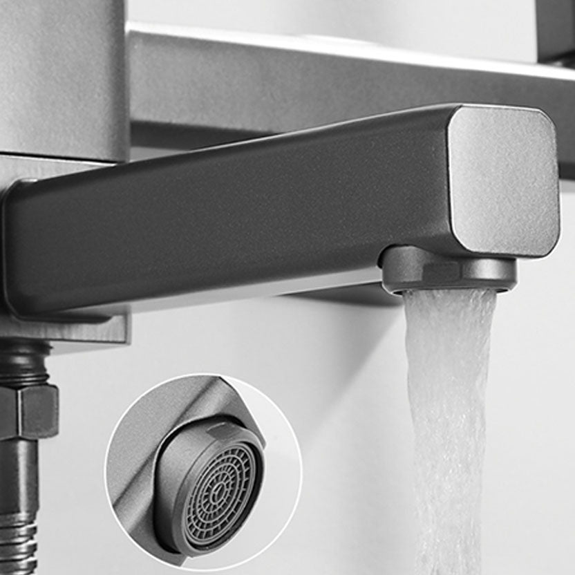 Modern Bathtub Faucet Copper with Handheld Shower Wall-Mounted Bathtub Filler