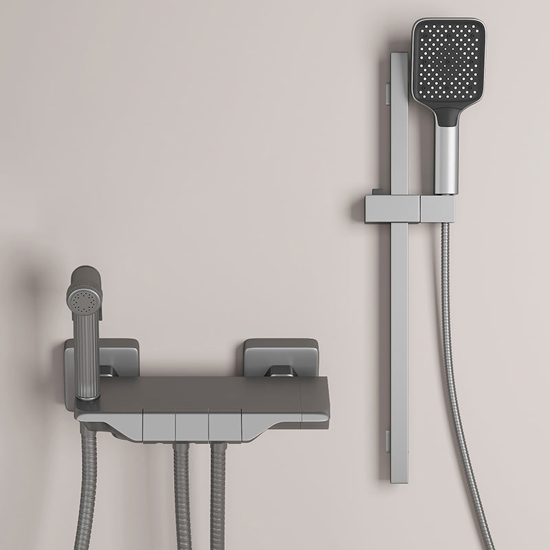 Push-button shower system wall mounting hand shower square shower system with shower hose