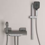 Push-button shower system wall mounting hand shower square shower system with shower hose