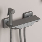 Push-button shower system wall mounting hand shower square shower system with shower hose