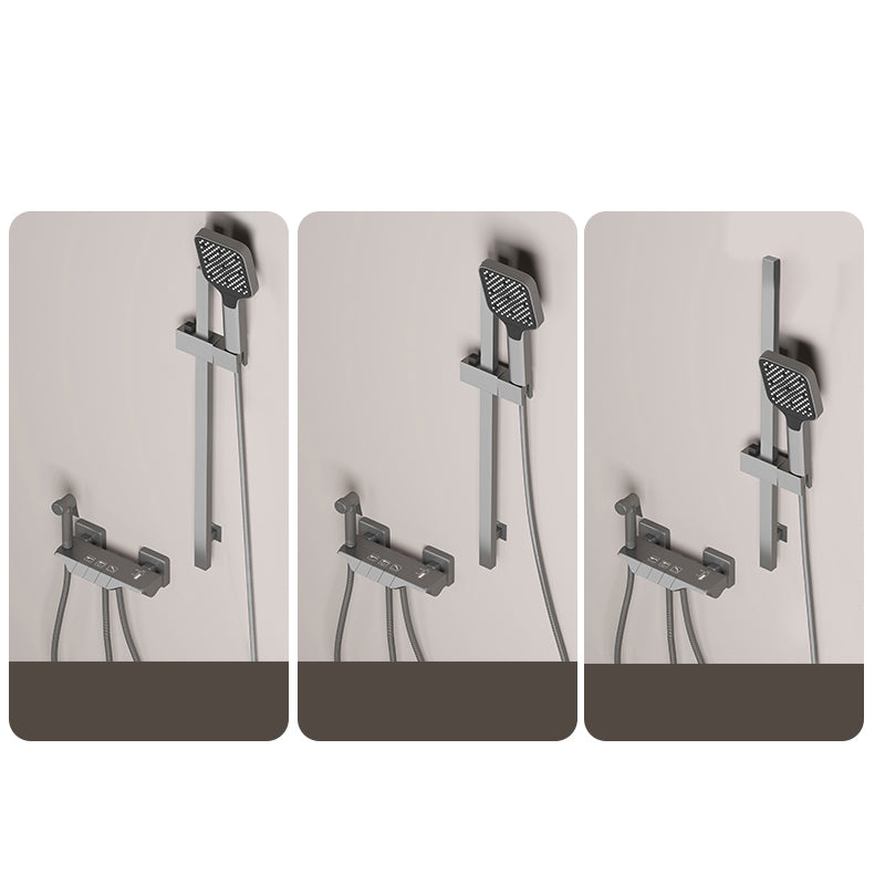 Push-button shower system wall mounting hand shower square shower system with shower hose