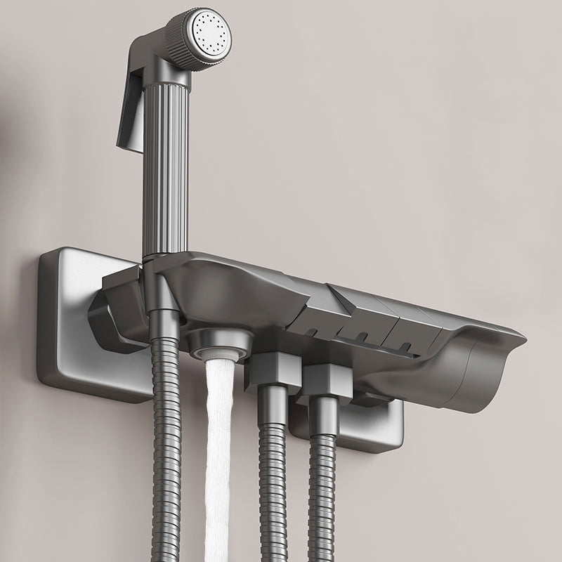 Push-button shower system wall mounting hand shower square shower system with shower hose
