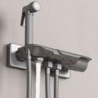 Push-button shower system wall mounting hand shower square shower system with shower hose