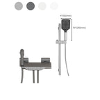 Push-button shower system wall mounting hand shower square shower system with shower hose