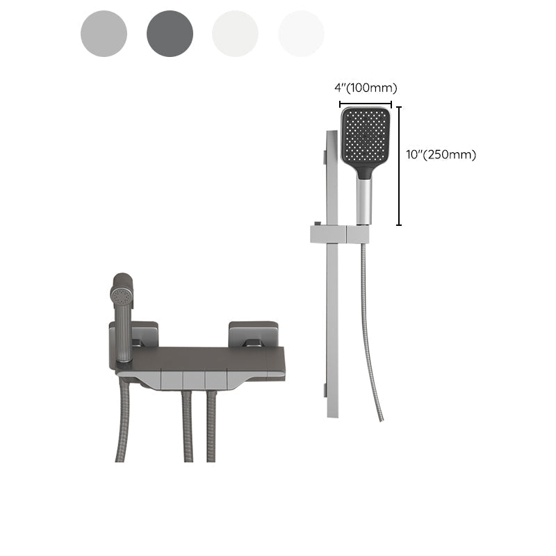 Push-button shower system wall mounting hand shower square shower system with shower hose