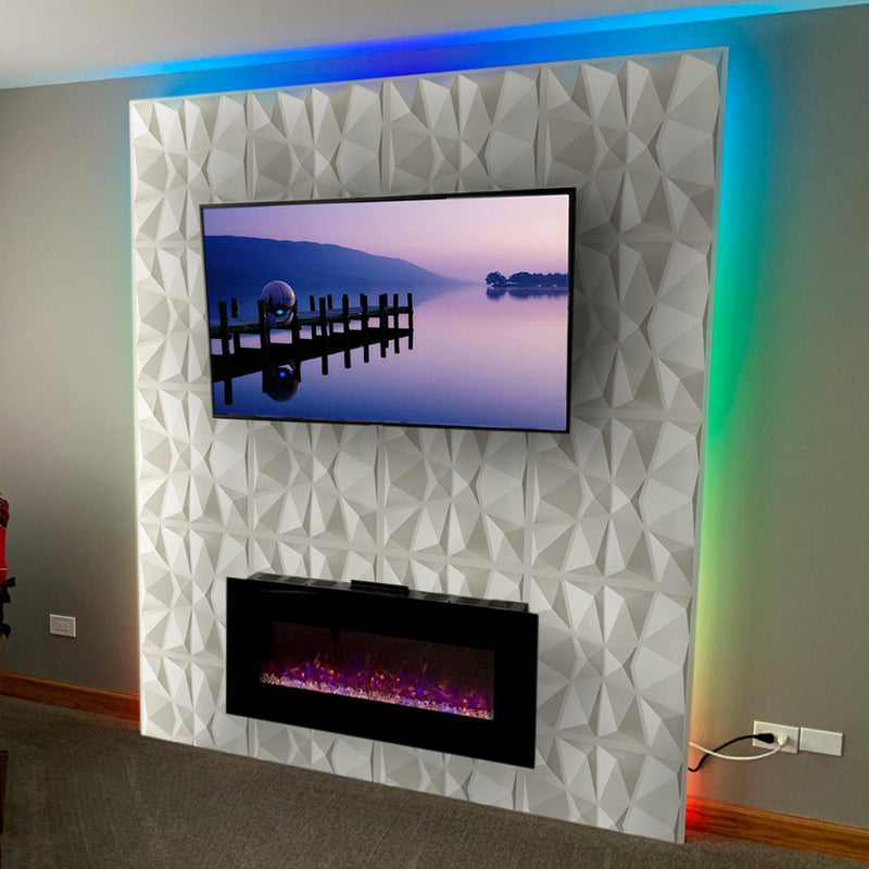 Modern Zinc Back Wall Panel Smooth Upholstered Wall Ceiling in Black and White