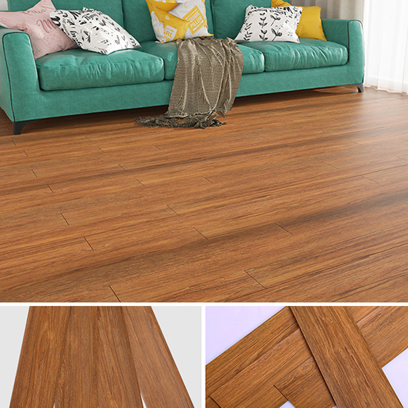 Modern Peel & Stick Mosaic Tiles Plastic Wood Look Fading Resistant Vinyl Plank