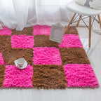 Basic carpet tiles solid color long pile square bedroom carpet tiles