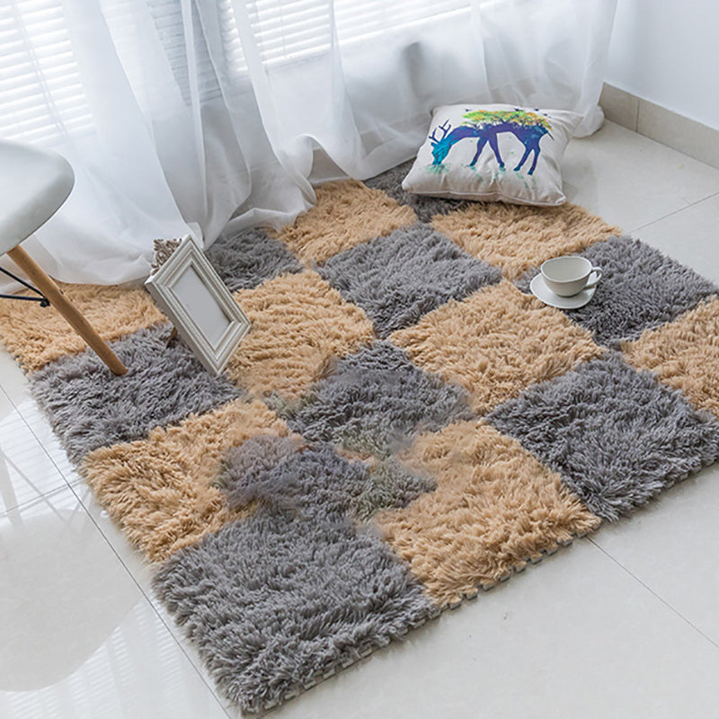 Basic carpet tiles solid color long pile square bedroom carpet tiles