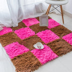 Basic carpet tiles solid color long pile square bedroom carpet tiles
