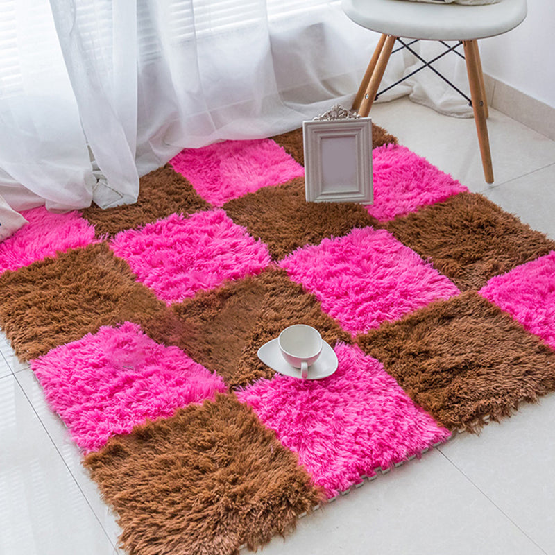 Basic carpet tiles solid color long pile square bedroom carpet tiles