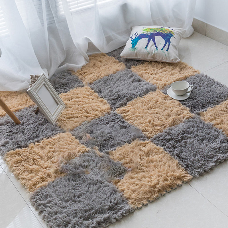 Basic carpet tiles solid color long pile square bedroom carpet tiles