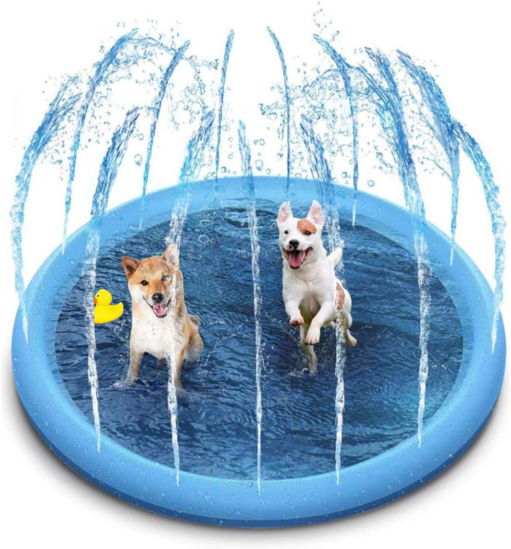 Summer Dog Splash Pad with Sprinkler – 60"/67" Outdoor Cooling Fountain Mat