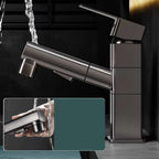 Bathroom Vessel Faucet Swivel Spout Single Handle Faucet with Pull-Out Spray Head