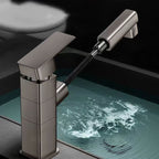 Bathroom Vessel Faucet Swivel Spout Single Handle Faucet with Pull-Out Spray Head