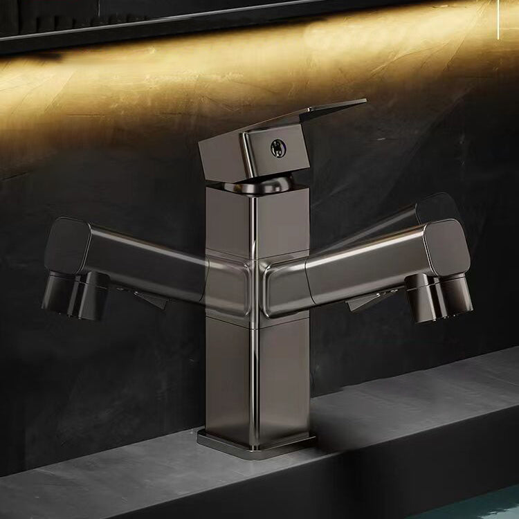 Bathroom Vessel Faucet Swivel Spout Single Handle Faucet with Pull-Out Spray Head