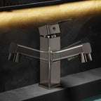 Bathroom Vessel Faucet Swivel Spout Single Handle Faucet with Pull-Out Spray Head
