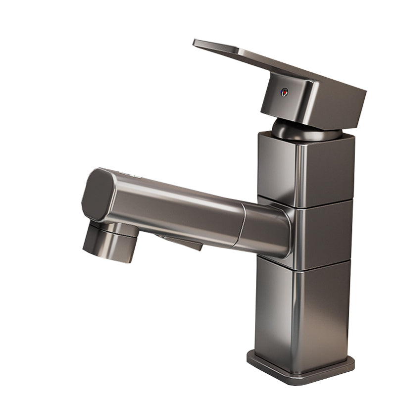 Bathroom Vessel Faucet Swivel Spout Single Handle Faucet with Pull-Out Spray Head