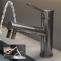 Bathroom Vessel Faucet Swivel Spout Single Handle Faucet with Pull-Out Spray Head