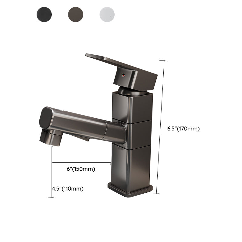 Bathroom Vessel Faucet Swivel Spout Single Handle Faucet with Pull-Out Spray Head
