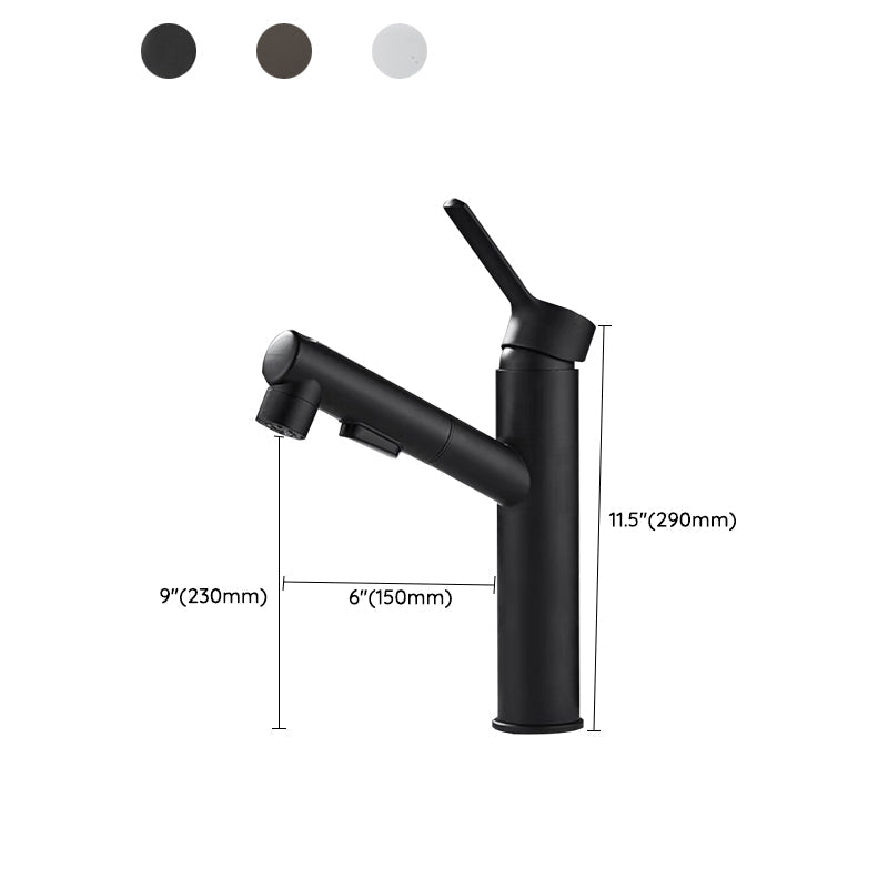 Bathroom Vessel Faucet Swivel Spout Single Handle Faucet with Pull-Out Spray Head