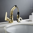 Vessel Sink Bathroom Faucet with Swiveling Spout Single Lever Faucet with Pull-Out Spray