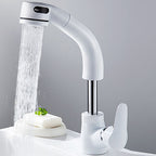 Vessel Sink Bathroom Faucet with Swiveling Spout Single Lever Faucet with Pull-Out Spray