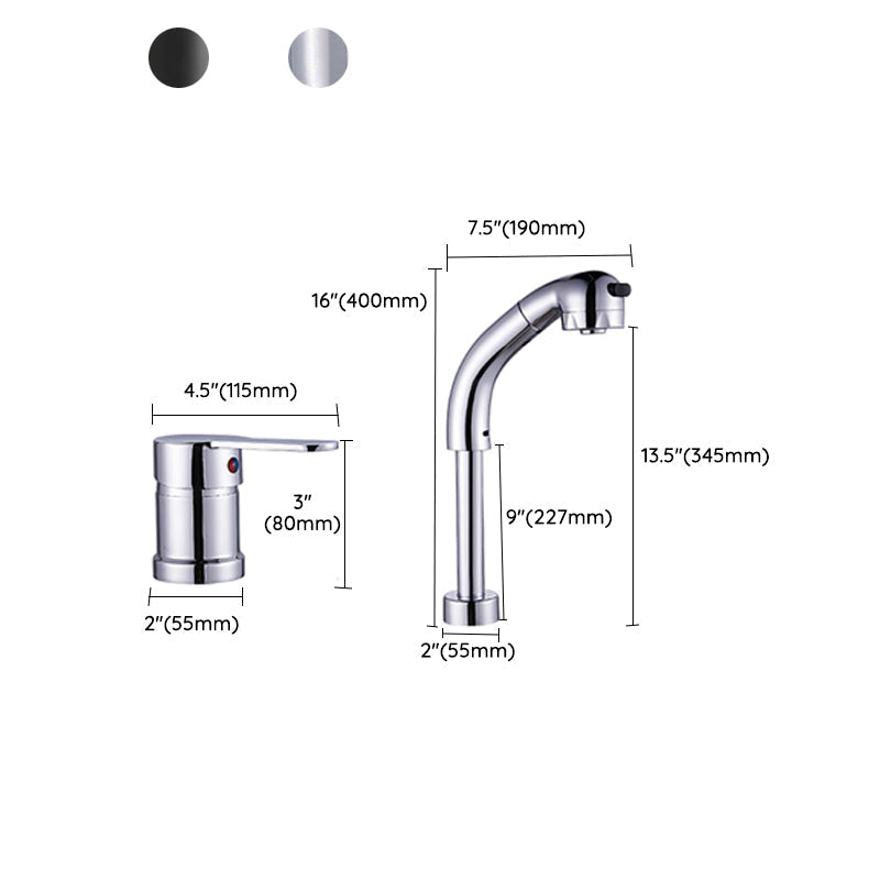 Vessel washbasin mixer High arch three-way faucet 2-hole fittings