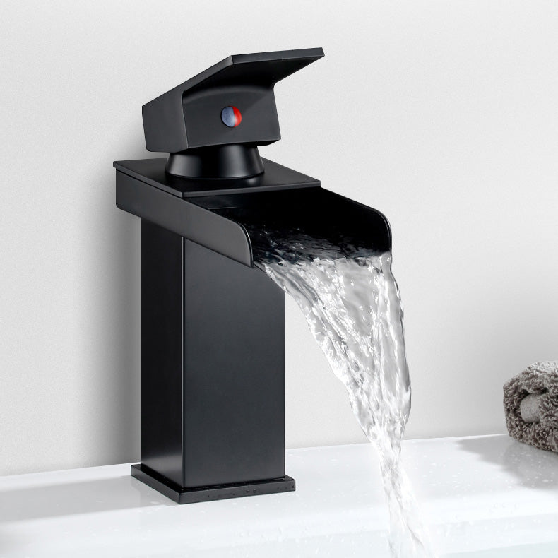 Basin faucet lever handle waterfall outlet bathroom fixture