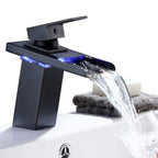 Basin faucet lever handle waterfall outlet bathroom fixture